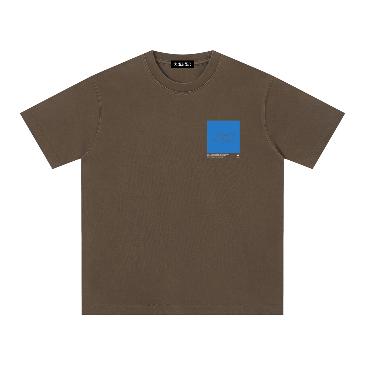 t-shirt boxy pesante,maglietta cotone 230gsm,vintage wash tee,aluma boxy t-shirt,streetwear unisex estiva
