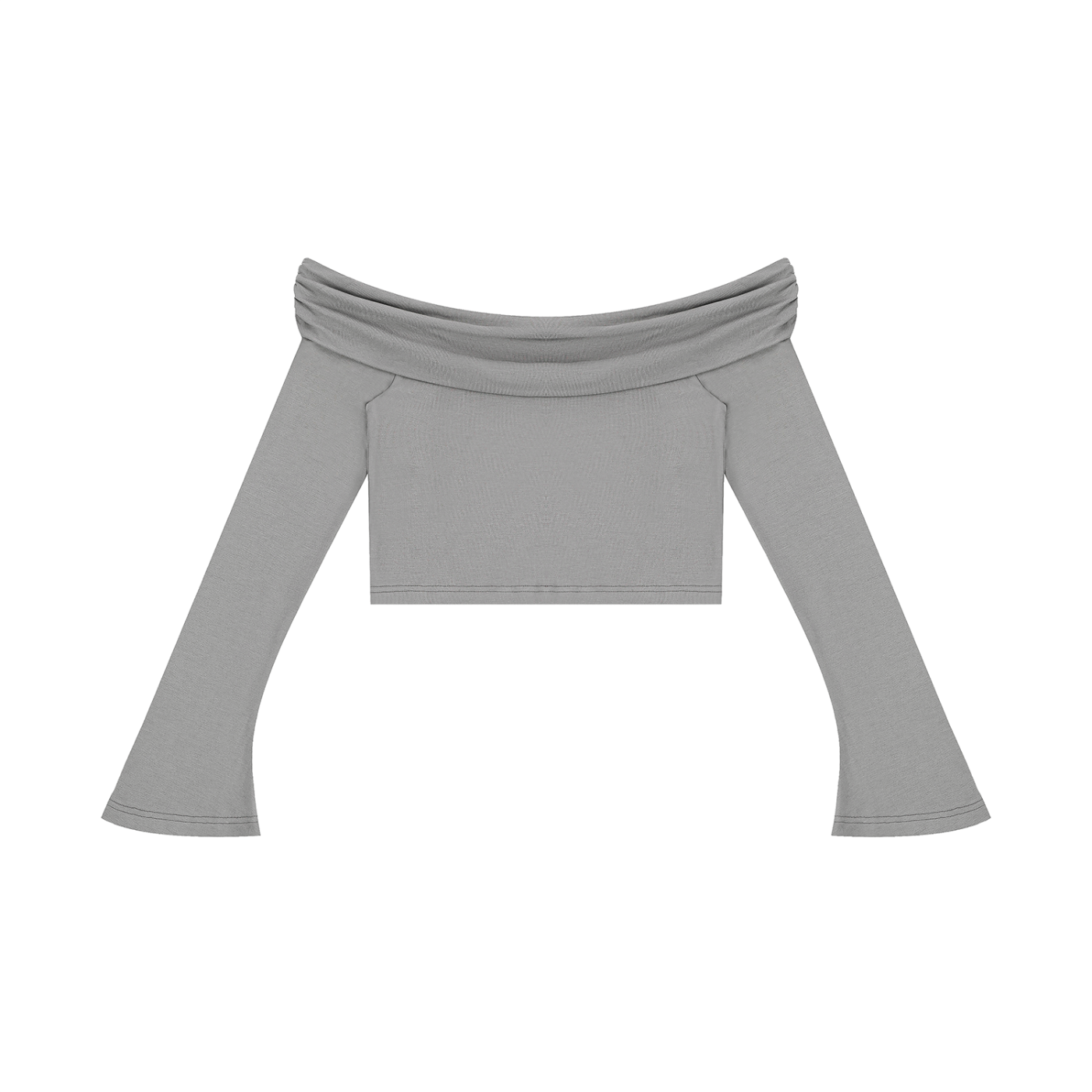 crop top spalle scoperte,maglia maniche a campana adere,top streetwear donna,crop top pesante,abbigliamento urban contrasto,aluma shop,maglia off-shoulder nera