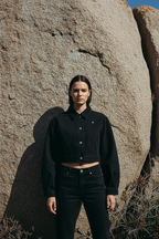 ALUMA | GIACCA DENIM CROP 100% COTONE