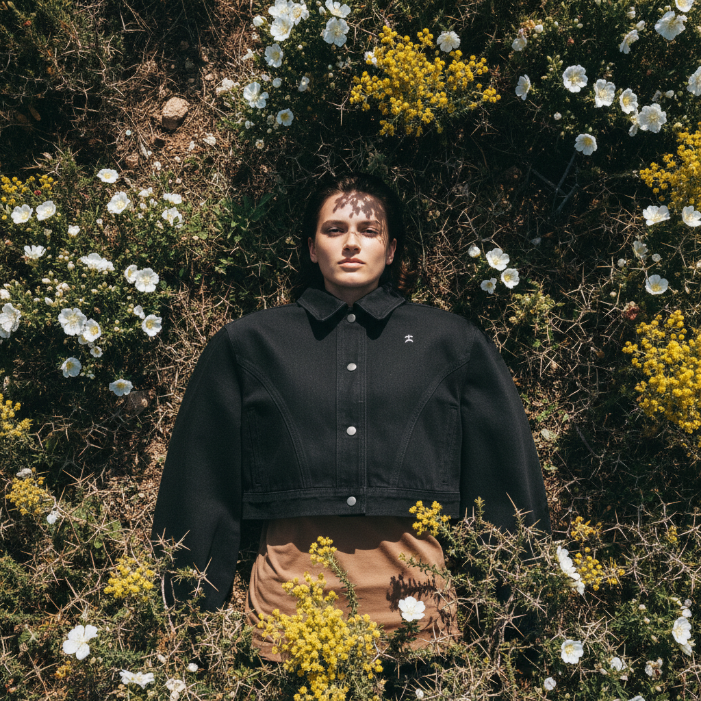 ALUMA | GIACCA DENIM CROP 100% COTONE