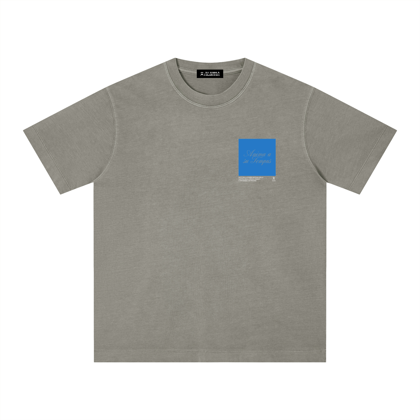 t-shirt boxy pesante,maglietta cotone 230gsm,vintage wash tee,aluma boxy t-shirt,streetwear unisex estiva