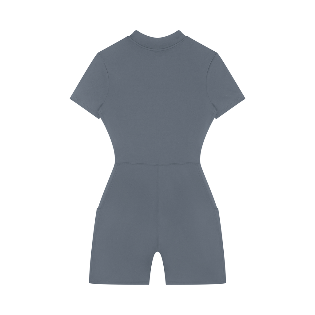 romper sportivo donna,tuta corta a compressione,activewear quarter-zip,abbigliamento sportivo tecnico,aluma romper donna