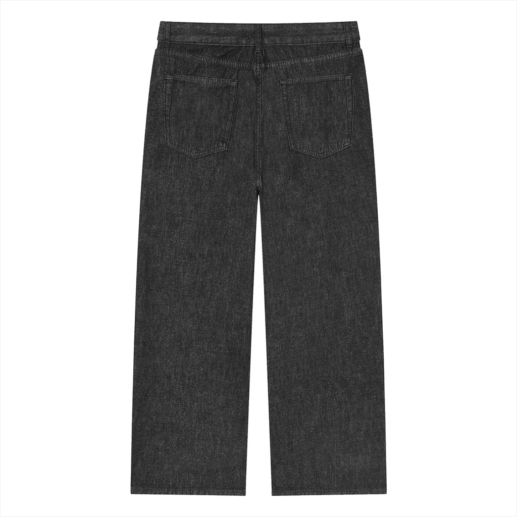 jeans dritti unisex streetwear,denim vintage straight leg,jeans heavyweight larghi,jeans grigi washed rilassati,pantaloni denim autentici,aluma straight jeans