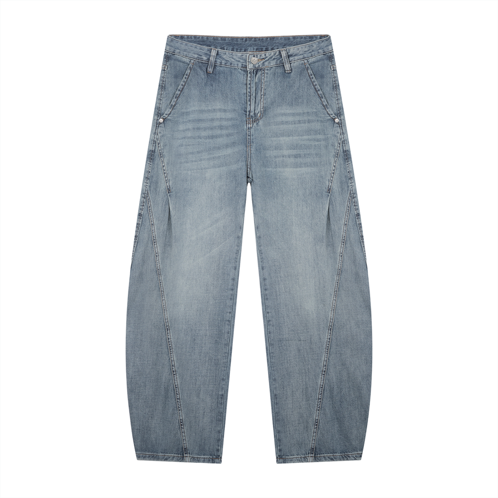 ALUMA | PANTALONE DENIM BARREL UOMO - VINTAGE WASH