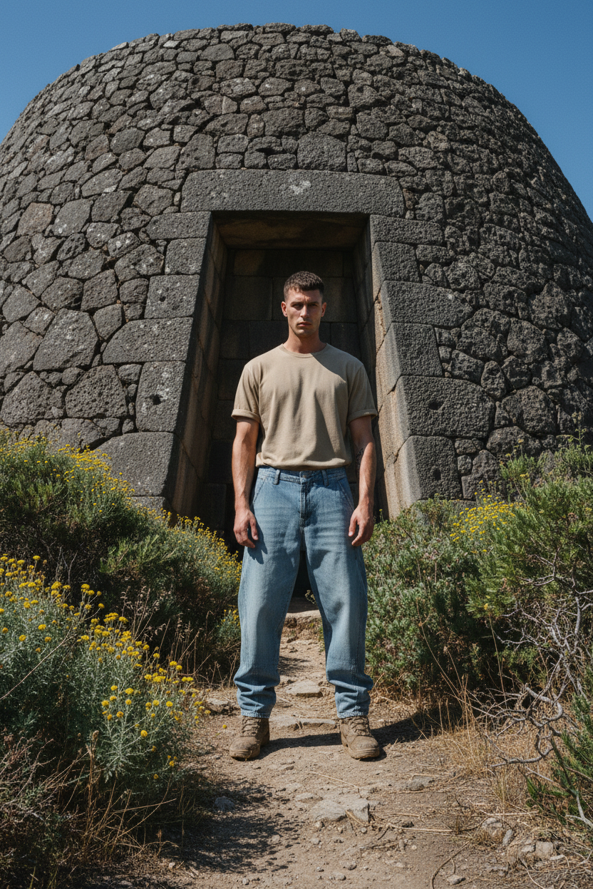 ALUMA | PANTALONE DENIM BARREL UOMO - VINTAGE WASH