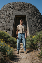 ALUMA | PANTALONE DENIM BARREL UOMO - VINTAGE WASH