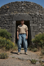 ALUMA | PANTALONE DENIM BARREL UOMO - VINTAGE WASH