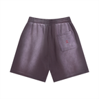 shorts distressed,sun fade,streetwear brutale,shorts loose,urban wear,design essenziale