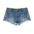 shorts denim vintage donna,pantaloncini jeans taglio vivo,denim heavyweight sfrangiato,shorts streetwear grigio washe,pantaloncini strappati estivi,aluma denim shorts