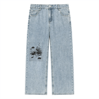 jeans dritti unisex streetwear,denim vintage straight leg,jeans heavyweight larghi,jeans grigi washed rilassati,pantaloni denim autentici,aluma straight jeans