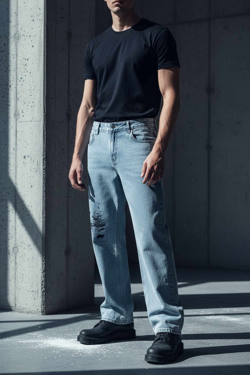 ALUMA | Unisex Vintage Wash Straight Leg Jeans