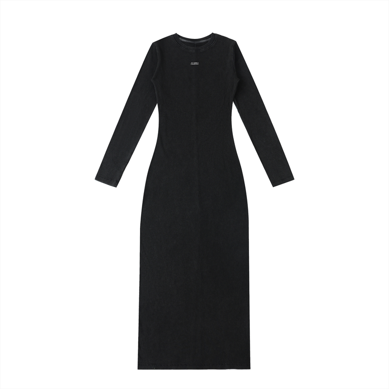 Abito Lungo Bodycon "Dyed Washed" | Spacco e Fit Strutturato