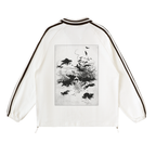 elpa Revers,Colletto a Contrasto,100% Cotone,Felpa Unisex,Preppy Streetwear,Felpa Loose,Raglan Sleeve
