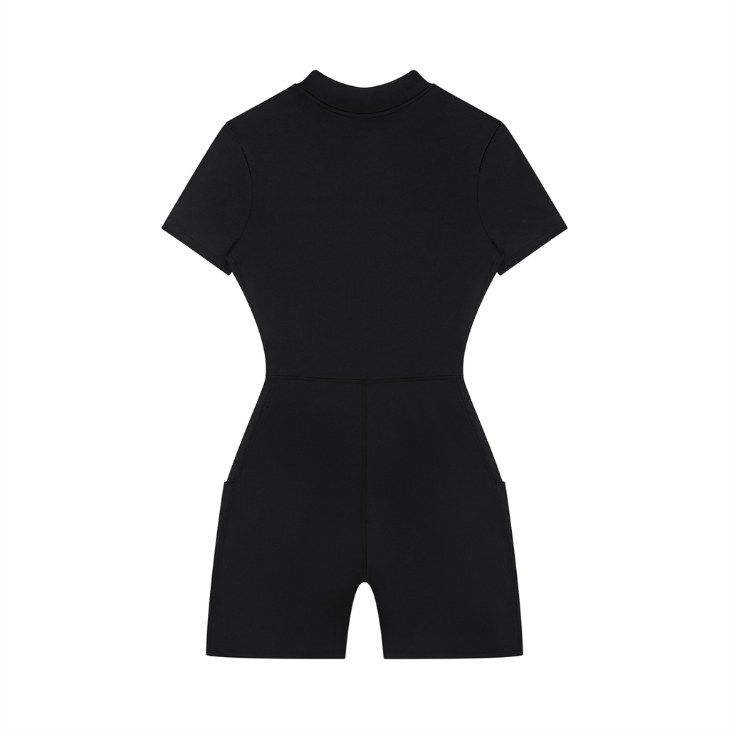 romper sportivo donna,tuta corta a compressione,activewear quarter-zip,abbigliamento sportivo tecnico,aluma romper donna