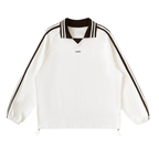 elpa Revers,Colletto a Contrasto,100% Cotone,Felpa Unisex,Preppy Streetwear,Felpa Loose,Raglan Sleeve