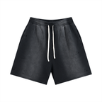 shorts distressed,sun fade,streetwear brutale,shorts loose,urban wear,design essenziale