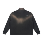 Felpa Quarter Zip,Sun Fade,Raw Edge,Oversize,Felpa Vintage,Streetwear Unisex,Felpa Spessa,Drop Shoulder