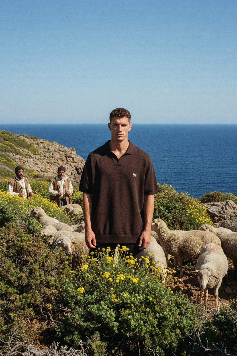 ALUMA | POLO HEAVYWEIGHT CINGHIALE - BROWN