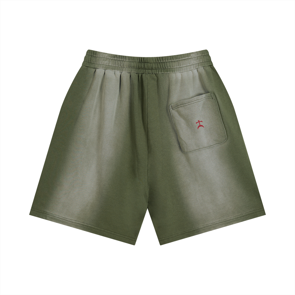 shorts distressed,sun fade,streetwear brutale,shorts loose,urban wear,design essenziale