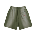shorts distressed,sun fade,streetwear brutale,shorts loose,urban wear,design essenziale