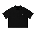 polo boxy uomo streetwear,waffle polo vintage,polo nido d'ape oversize,polo scollo a v senza bottoni,aluma waffle shirt,abbigliamento minimal unisex