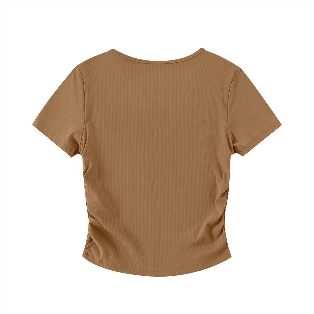 Top Crop Bodycon Ruched Nylon Stretch - Street/Sport Sardegna Aluma