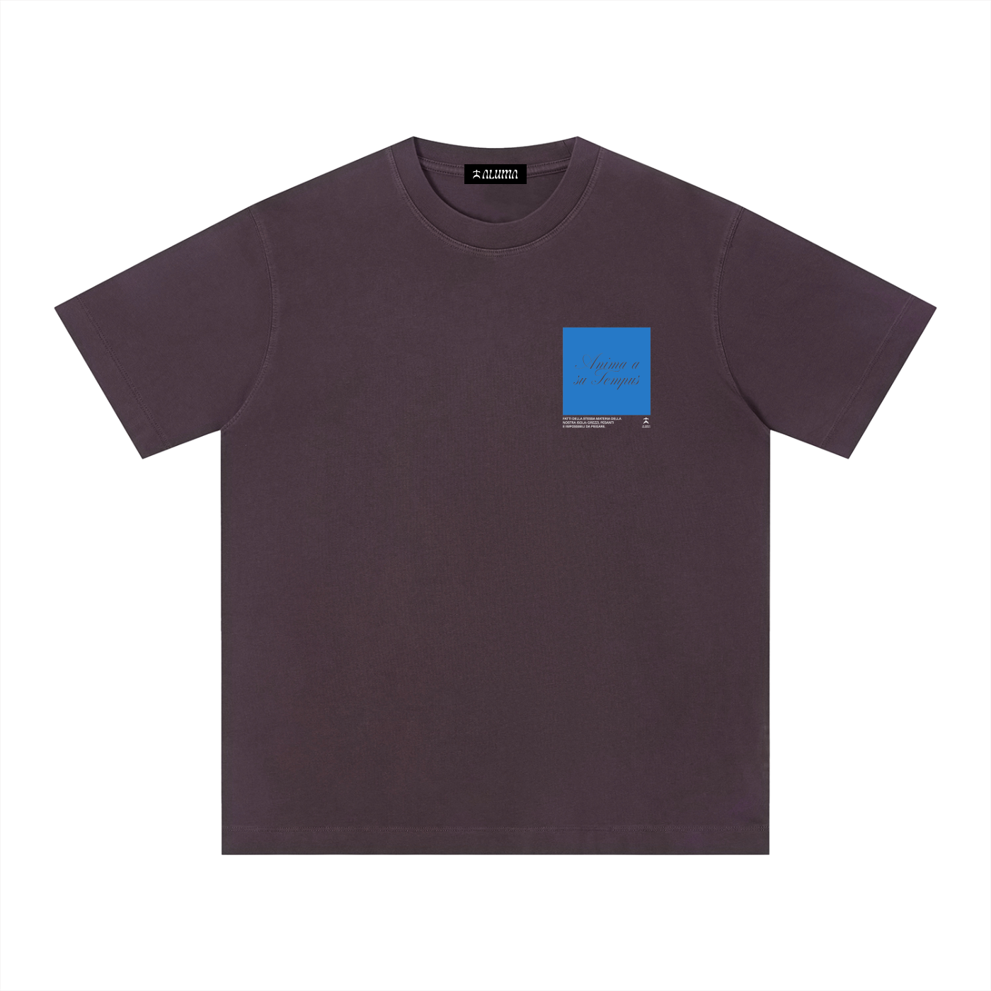t-shirt boxy pesante,maglietta cotone 230gsm,vintage wash tee,aluma boxy t-shirt,streetwear unisex estiva