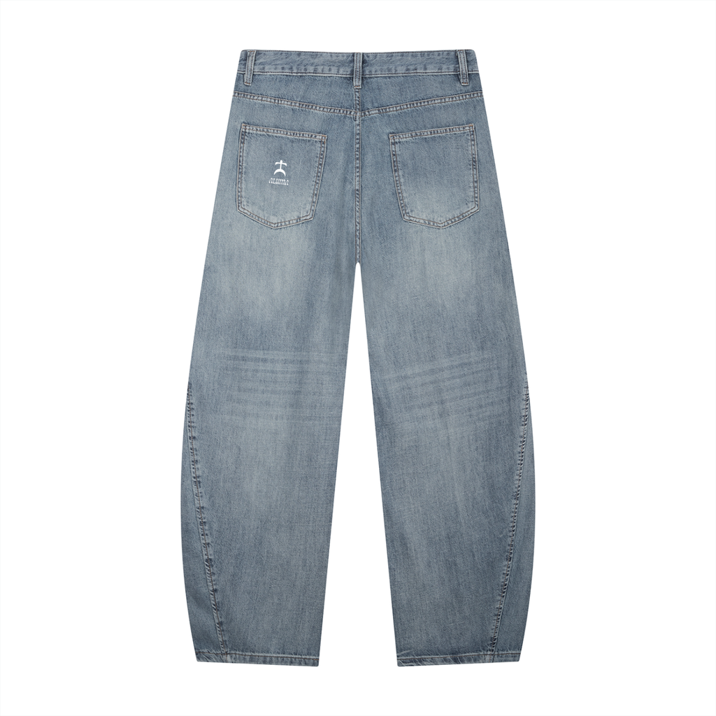 ALUMA | PANTALONE DENIM BARREL UOMO - VINTAGE WASH