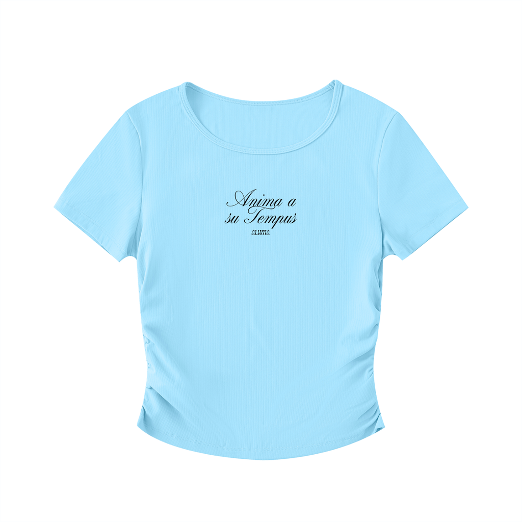 Top Crop Bodycon Ruched Nylon Stretch - Street/Sport Sardegna Aluma