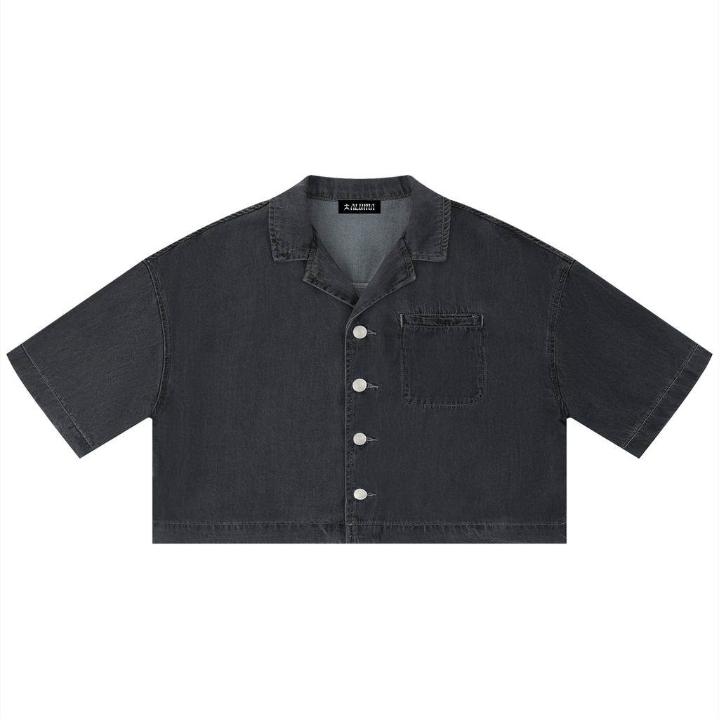 camicia boxy,vintage wash,streetwear pesante,abbigliamento sardo,design brutalista,urban essential,camicia strutturata