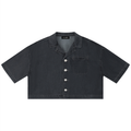 camicia boxy,vintage wash,streetwear pesante,abbigliamento sardo,design brutalista,urban essential,camicia strutturata