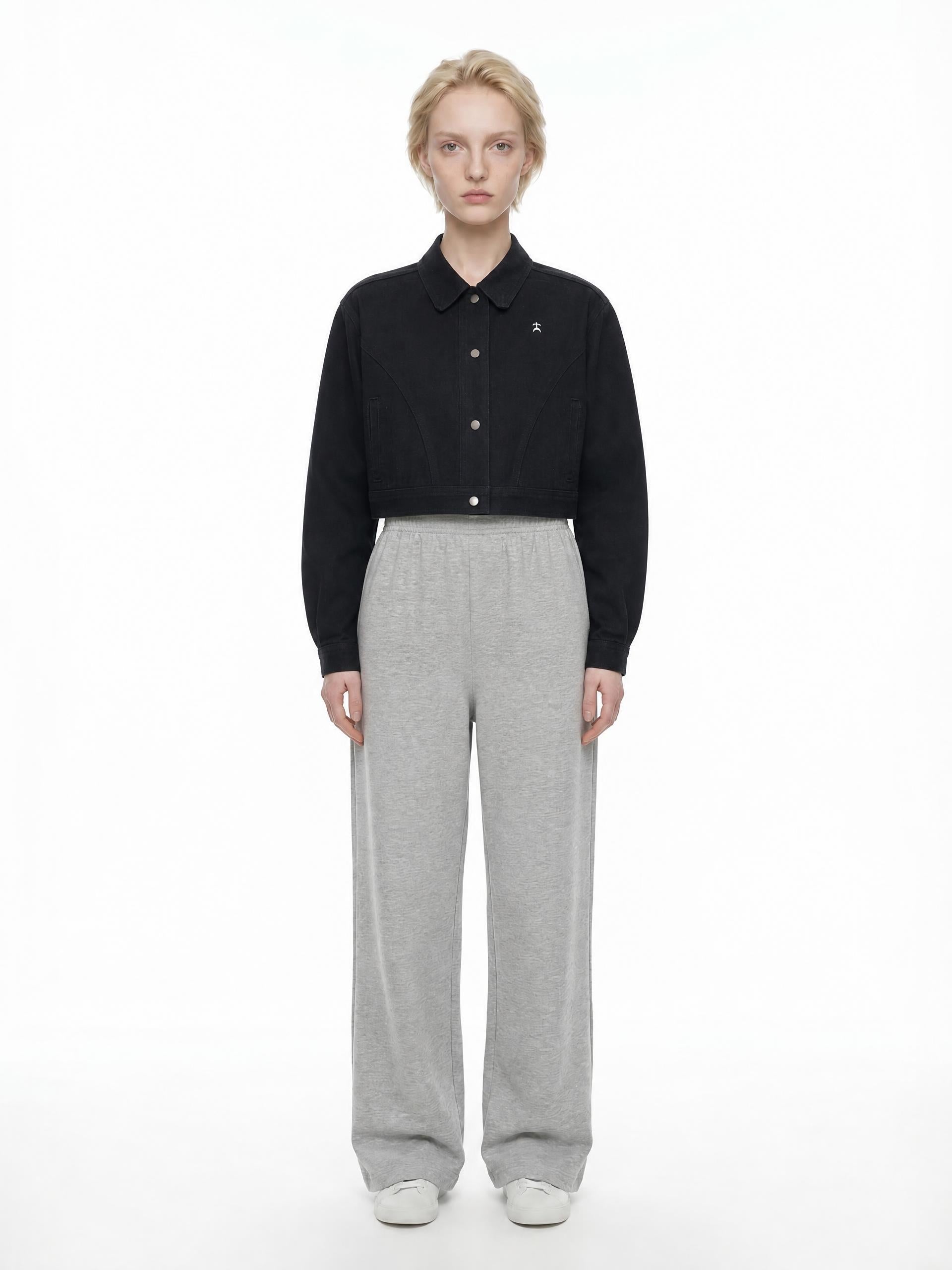 ALUMA | GIACCA DENIM CROP 100% COTONE