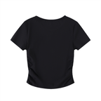 rop Top Bodycon,Top Sportivo,Ruched Top,Nylon Spandex,Gym Wear,Streetwear Donna,Top Aderente,Running Top