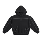 Hoodie Boxy,Felpa Oversize,Cuciture a Contrasto,Fleece Hoodie,Streetwear Unisex,Drop Shoulder,Felpa Spessa