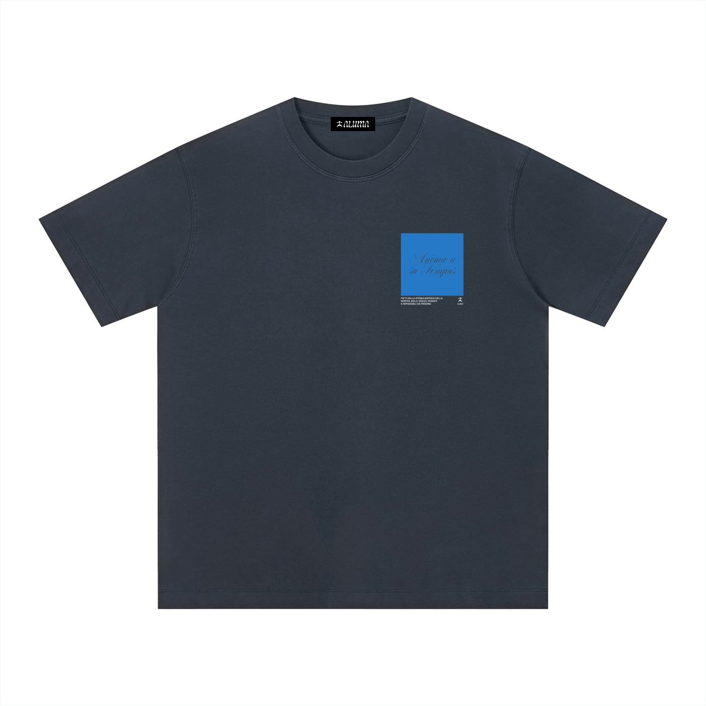 t-shirt boxy pesante,maglietta cotone 230gsm,vintage wash tee,aluma boxy t-shirt,streetwear unisex estiva