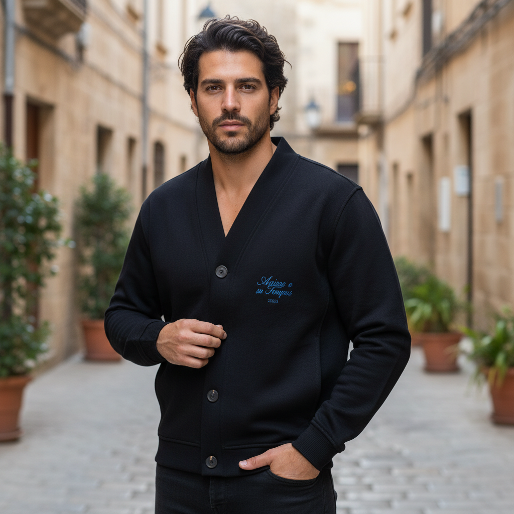 Cardigan Rilassato V-Neck Aluma - Streetwear Sardo Primavera/Autunno