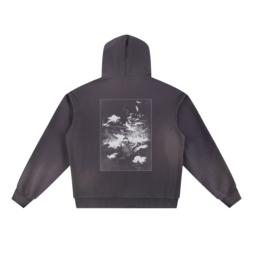 Felpa Cappuccio Oversize Aluma - Effetto Vintage Sun Fade | Streetwear Sardo