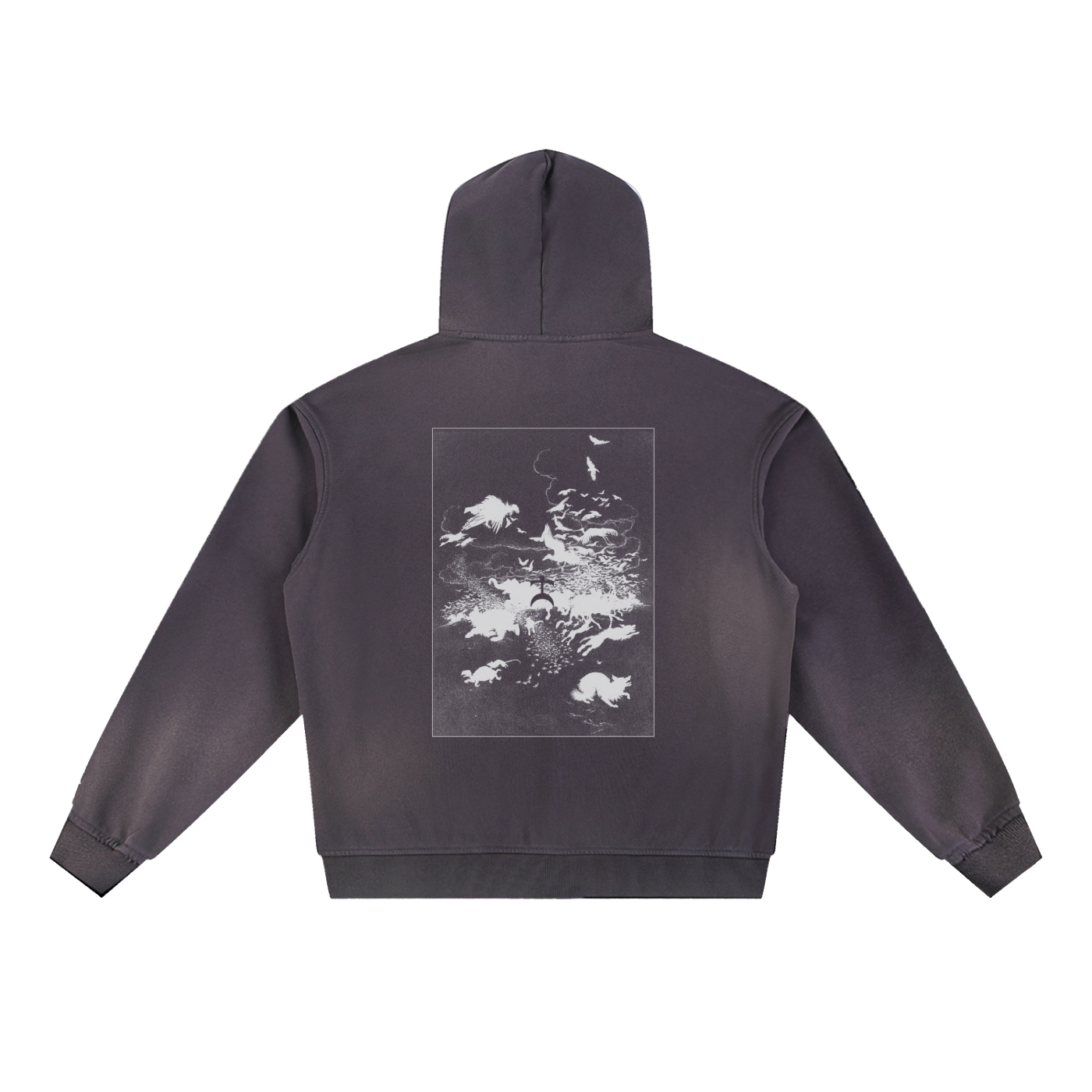 Felpa Cappuccio Oversize Aluma - Effetto Vintage Sun Fade | Streetwear Sardo