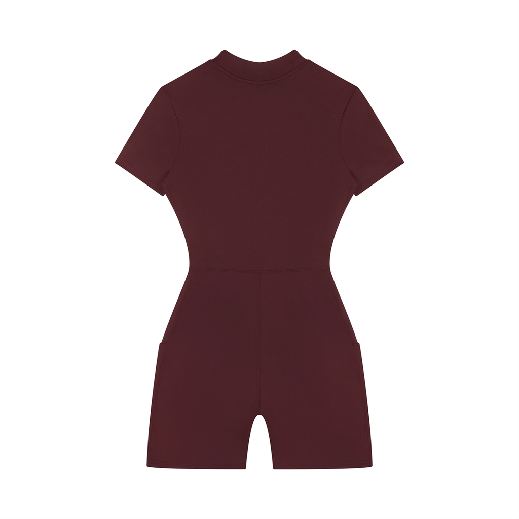 romper sportivo donna,tuta corta a compressione,activewear quarter-zip,abbigliamento sportivo tecnico,aluma romper donna