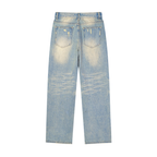 Streetwear Denim,Jeans Wide Leg,Unisex Streetwear,Denim a gamba larga,Jeans vita media,Sun Fade Denim,Raw Hem Jeans,ALUMA Sardinia,Sardinian Streetwear