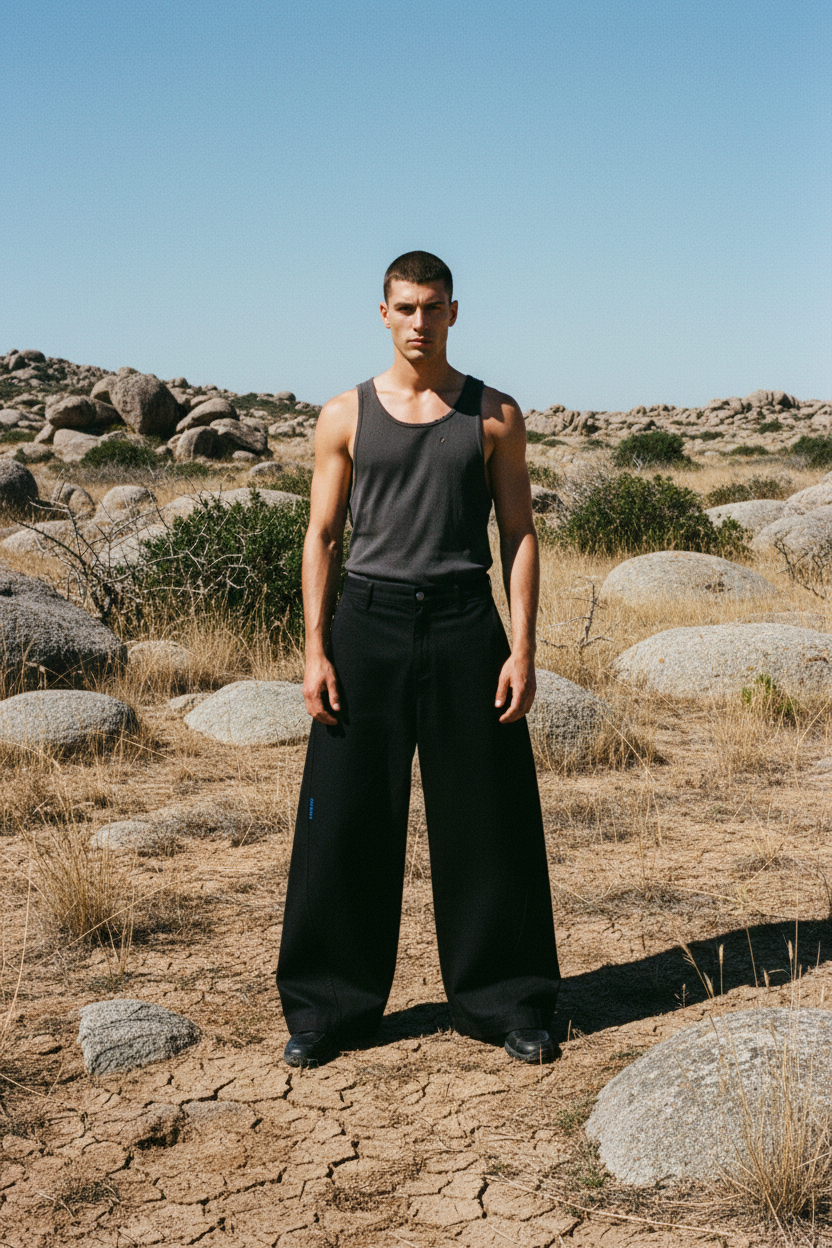ALUMA | PANTALONE BARREL LEG 100% COTONE