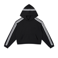 Cropped Hoodie Side Stripe,Felpa Corta con Bande,ALUMA Streetwear,Hoodie Urban Donna,Felpa Boxy Fit,Streetwear Sardo,Tracksuit Cropped Hoodie