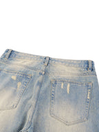 Streetwear Denim,Jeans Wide Leg,Unisex Streetwear,Denim a gamba larga,Jeans vita media,Sun Fade Denim,Raw Hem Jeans,ALUMA Sardinia,Sardinian Streetwear