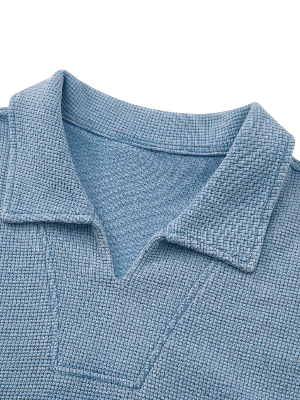 polo boxy uomo streetwear,waffle polo vintage,polo nido d'ape oversize,polo scollo a v senza bottoni,aluma waffle shirt,abbigliamento minimal unisex